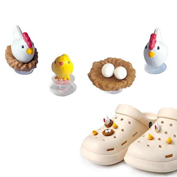 3D Shoe Charms e Kyllinger for DIY Matchende sko Tilbehør Ma 4PCS