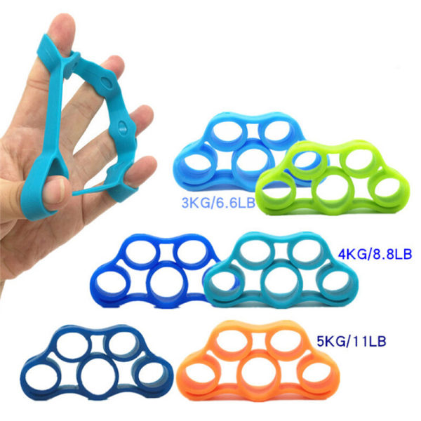 Hand Finger Strength Exerciser Trainer Strengthener Grip Resist Lake blue 7.5*4cm