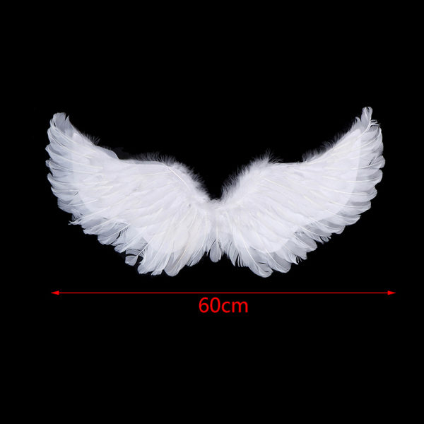 Svalaform Vita ängelfjädervingar med resårband för 1(60*45cm)