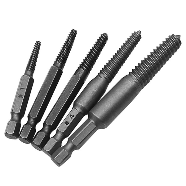 5PCS Skruvutdragare Centerborr Bits Guide Set Trasig Skadad 5PCS