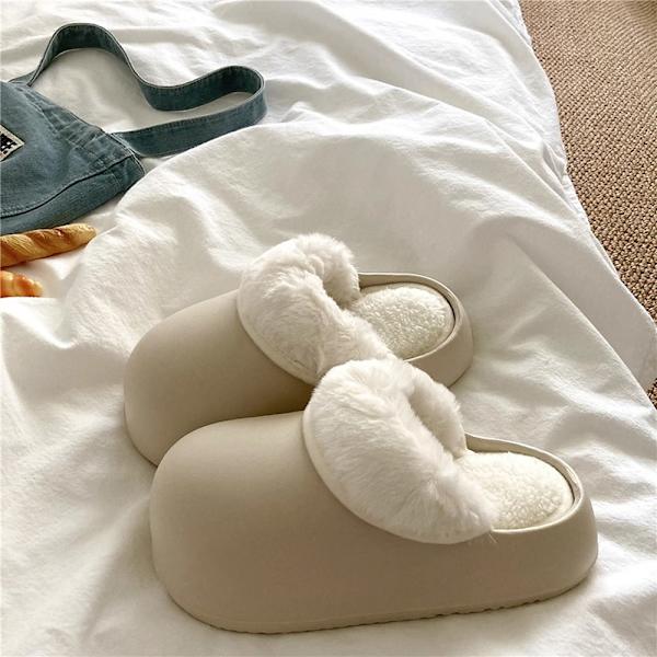 Vintermode Retro Warm Plus Velvet Thick-Soled Non-Slip Home Brown 38-39