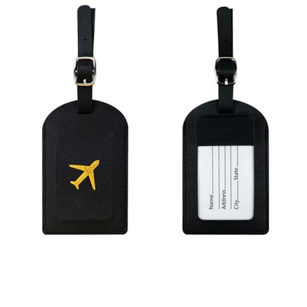 1 STK Kvinder Mænd PU Læder Bagage Tag Kuffert Identifier Label White