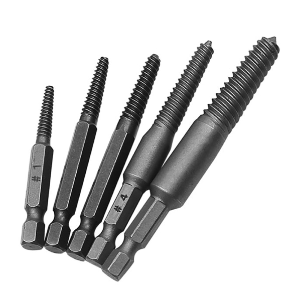 5PCS Skruvutdragare Centerborr Bits Guide Set Trasig Skadad 5PCS