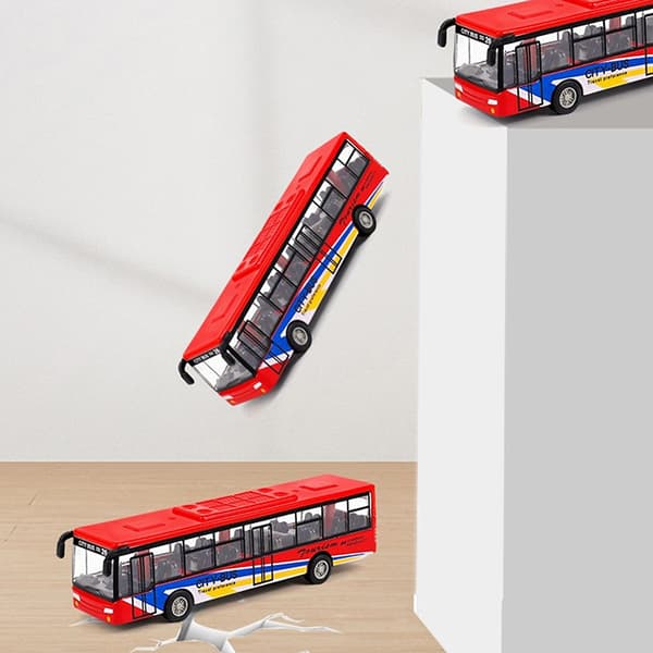 Alloy Bil 15Cm Bus Model Trykstøbt Dobbeltdækker Træk Tilbage Køretøj OneSize