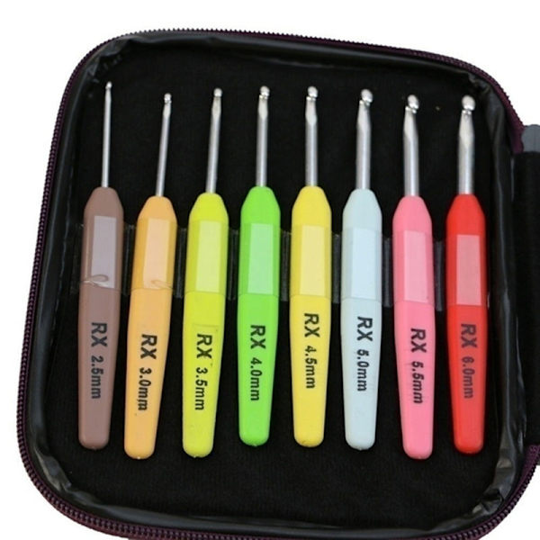 8/16st Färgade Virknålar Garn Aluminium Stickning s Set Tool 8pcs-without box