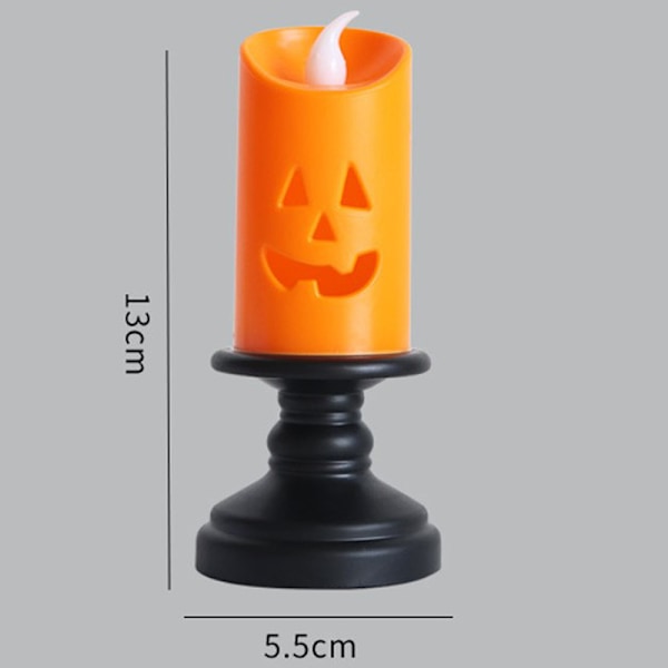 Halloween stearinlys LED fargerik lysestake bordplatedekor One Size