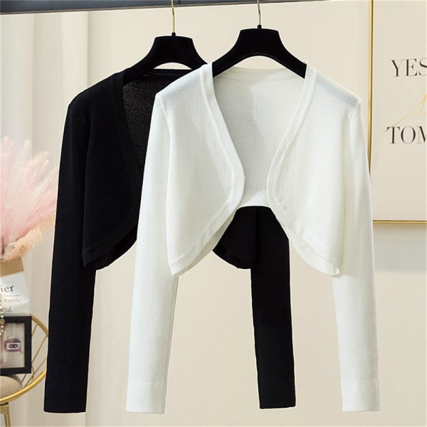 Naisten olkapäitä kohauttavat Solid Elegantti Hengittävät vapaa-ajan neuletakit n Style Black One size