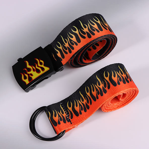 Hip Hop Fashion Miesten kangasvyö Henkilökohtainen casual Flame Bel A8