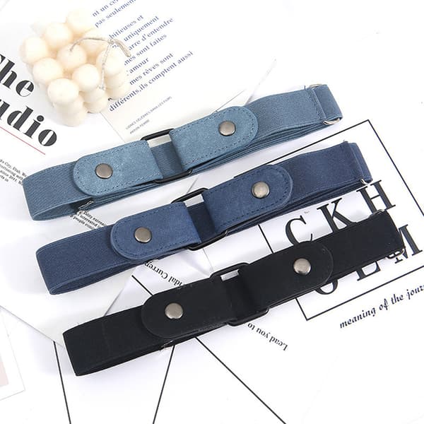 Spennefritt midjebelte for jeansbukse Ingen spenne Stretch Elastisk Navy