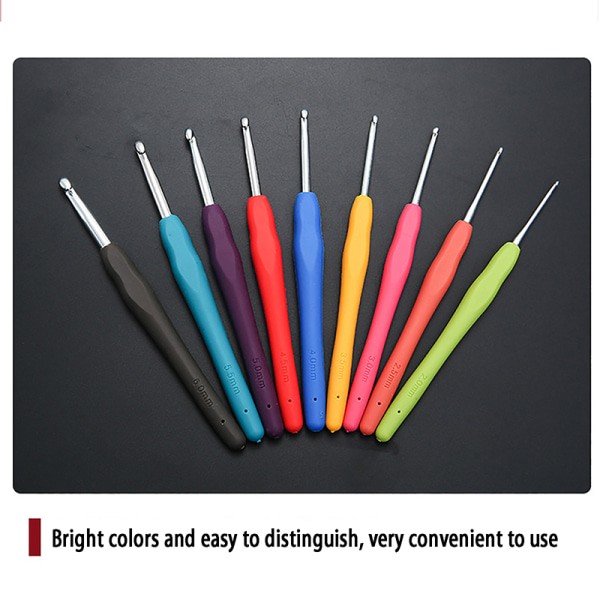 Multifarver hæklenåle Garn strikning s 2-8mm Tilfældige farver Random Color 2.0MM