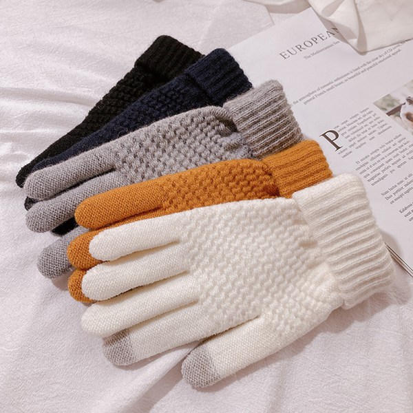 1Pair Women Touch Winter Gloves Syksy Talvi Lämmin Paksu Skiin A3