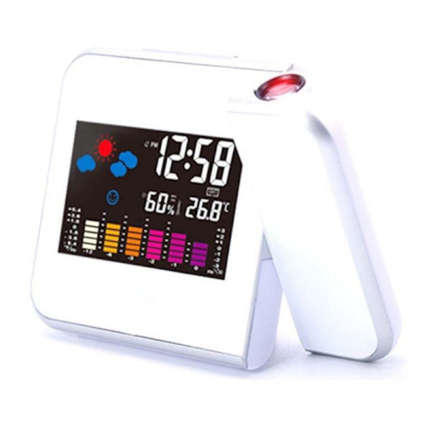 LCD Digital LED-projektor Projektionsväderstationskalender S