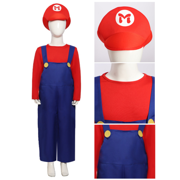 Super Mario Bros cosplay kostymer för barn Dansfest med tema sid Blue 130  ef4e | Blue | 130 | Fyndiq