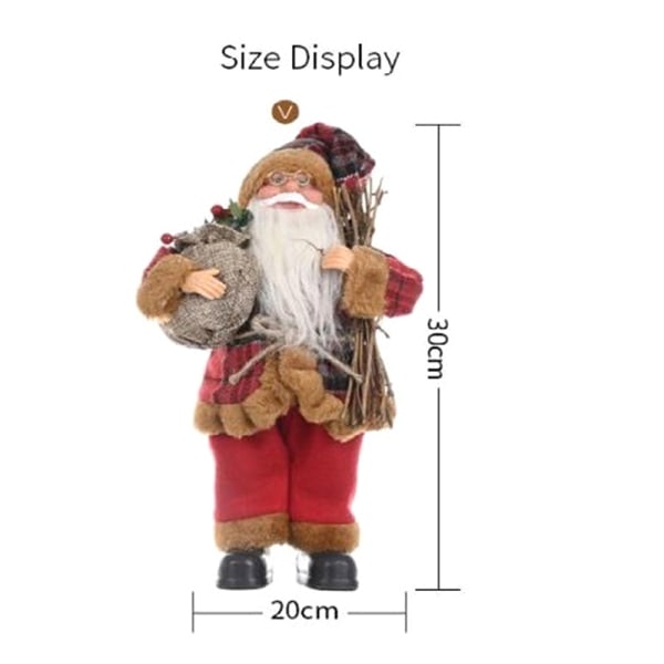 4 PC Standing Santa Claus Christmas Figure Doll Sack Presents Holi