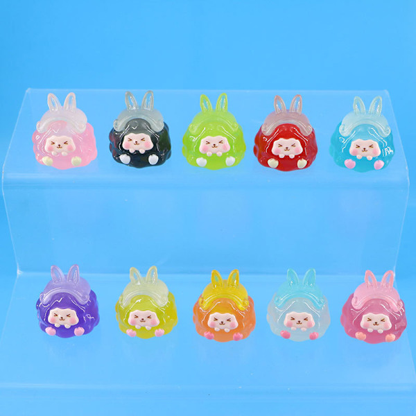 Kawaii tecknade dekorationer Mini Resin Luminous Små Prydnader onesize