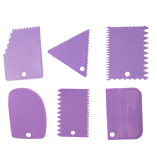 6 STK Keramikk Plastskrapeverktøy Leireskulptur Tannform P Purple