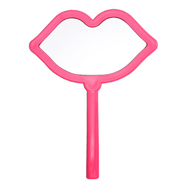 1 ST håndholdt sminkespeil Lip Shape Makeup Mirror DIY Mini Sma White