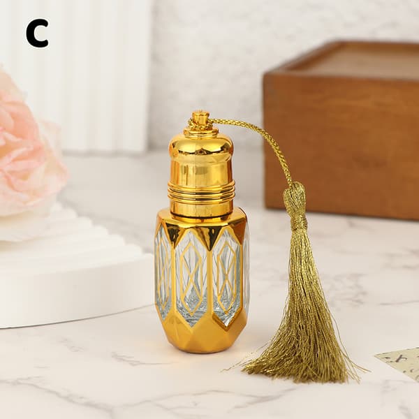 6ML Mini Stålkula Roll-on Flaska Lyx Guld Glas Parfym Sa C