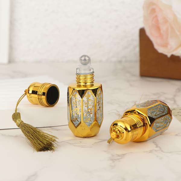 6ML Mini Stålkula Roll-on Flaska Lyx Guld Glas Parfym Sa C