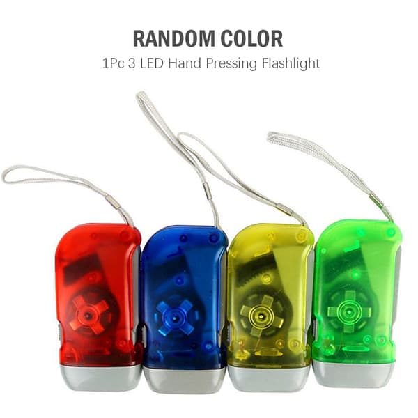3 LED Outdoor Hand Pressing Dynamo Wind Up Taskulamppu Taskulamppu Lig