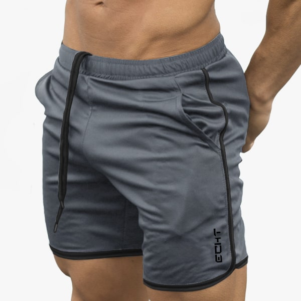 Sommar Herr Löpshorts Sport Fitness Korta Byxor Snabbtorkande Black L