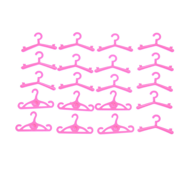 20 stk/parti Pink Hangers Kjole Tøj Tilbehør Til Barbie Do