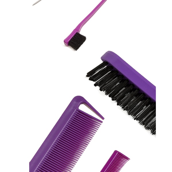 3 kpl/erä Kaksipuolinen Edge Control -hiuskampa hiusmuotoilut hiukset Purple
