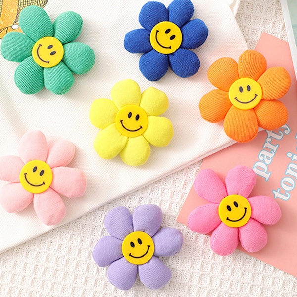 1 stk Fashion farverigt smilende ansigt Solsikkebrocher Badges P Yellow