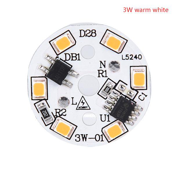 LED-lampa Patch Lamp SMD Plate Circular Module Light Source Plat 3w warm white