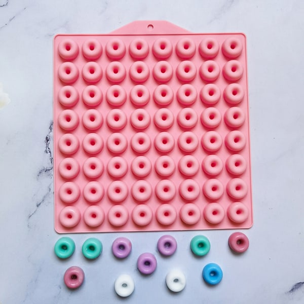 1 st 64 håls mini munk silikonformar DIY chokladgodis Pink
