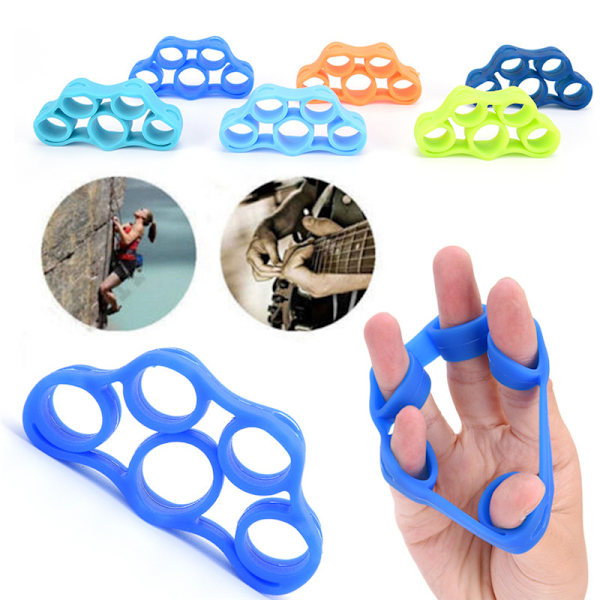 Hand Finger Strength Exerciser Trainer Strengthener Grip Resist Lake blue 7.5*4cm