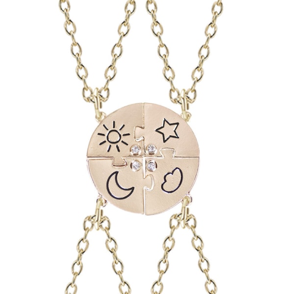 4 kpl Uusi pyöreä Sun Star Moon Pendant kaulakoru muoti paras A1