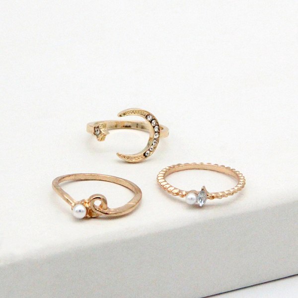 10kpl/ set Moon Star Rings Naiset Tytöt Bohemian Set Gi One Size