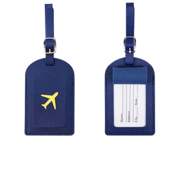 1 STK Kvinder Mænd PU Læder Bagage Tag Kuffert Identifier Label Red