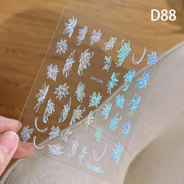 White Magnolia Flower Nail Sticker Enhancement Adhesive Decal D DH-588