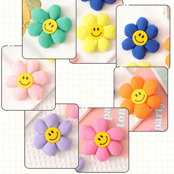 1 stk Fashion farverigt smilende ansigt Solsikkebrocher Badges P Red
