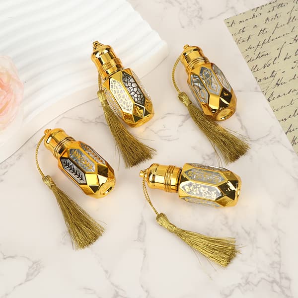 6ML Mini Stålkula Roll-on Flaska Lyx Guld Glas Parfym Sa D
