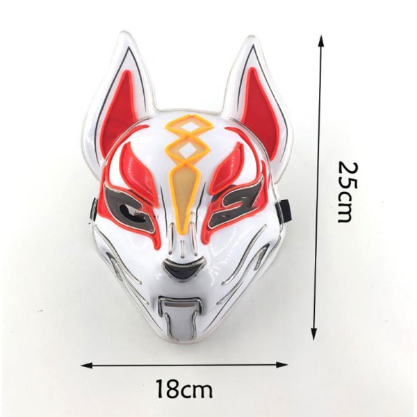 Fox Mask Neon Led Light Cosplay Mask Halloween Party Rave Led M Standard