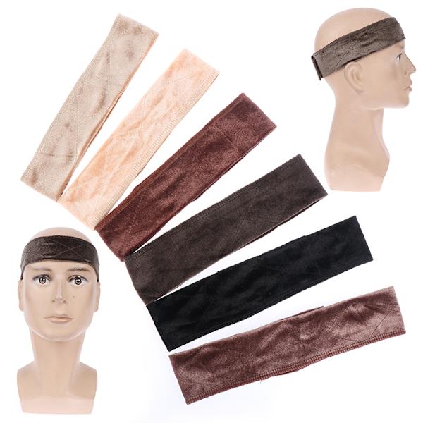 1X Velvet Wig Elastiskt hårband Antisladd Fast Peruk Grip Band Ad Nude