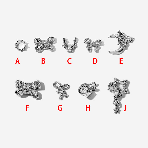 5 ST 3D Nail Art Crystal Fjärilsdekorationer Berlocker DIY Manic C