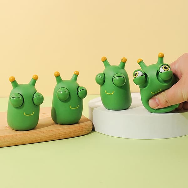 Gress Orm Knip Leketøy Squishy Toy Grønt Øye Orm Leketøy Stress Rel 4.4*7.5cm