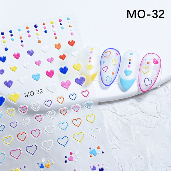 Nail Decals Kohokuvioitu Star Itseliimautuva 5d Hollow Love Star Nai asterism