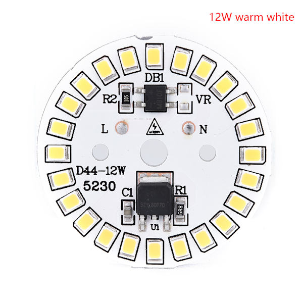 LED-lampa Patch Lamp SMD Plate Circular Module Light Source Plat 12w warm white