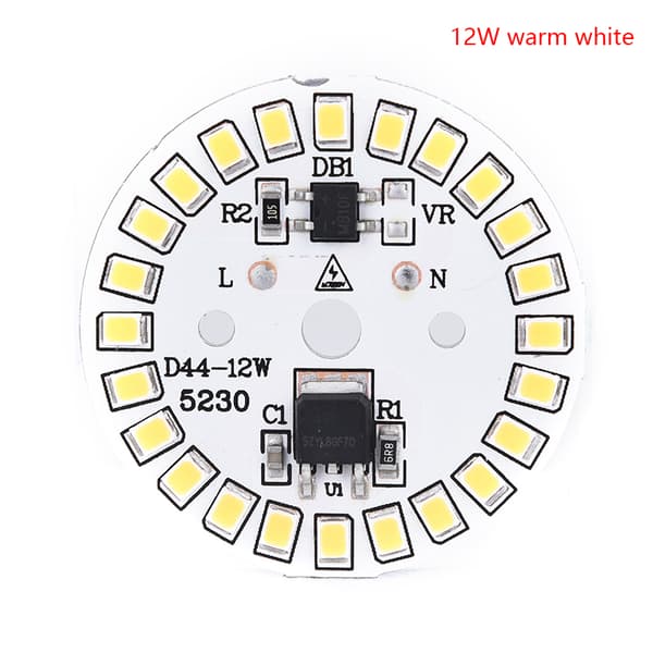 LED Pære Patch Lamp SMD Plate Sirkulær Modul Lyskilde Plat 12w warm white