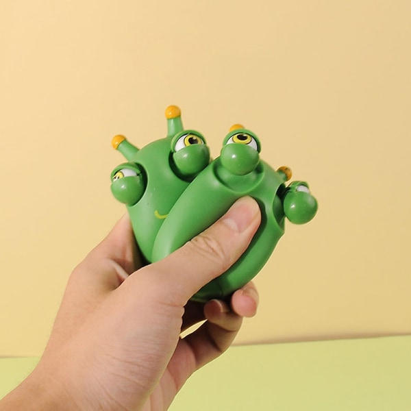 Grass Worm Pinch Toy Squishy Toy Green Eye Worm Toy Stress Rel 4.4*7.5cm
