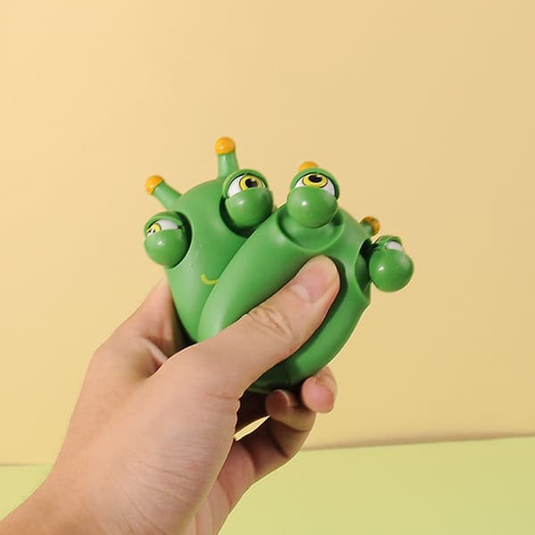 Gress Orm Knip Leketøy Squishy Toy Grønt Øye Orm Leketøy Stress Rel 4.4*7.5cm