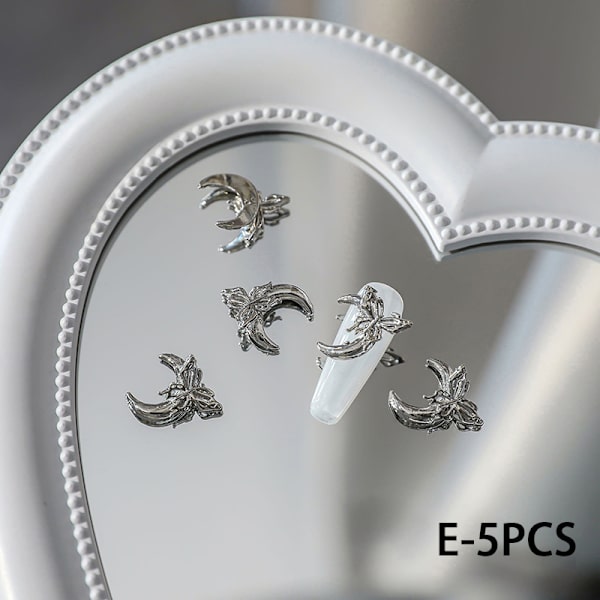 5 ST 3D Nail Art Crystal Fjärilsdekorationer Berlocker DIY Manic E