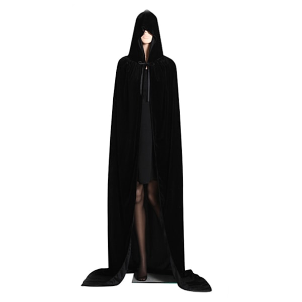 Middelaldersk Vampyr Fløyel Hette Kappe Lang Robe Heks Kappesal 3