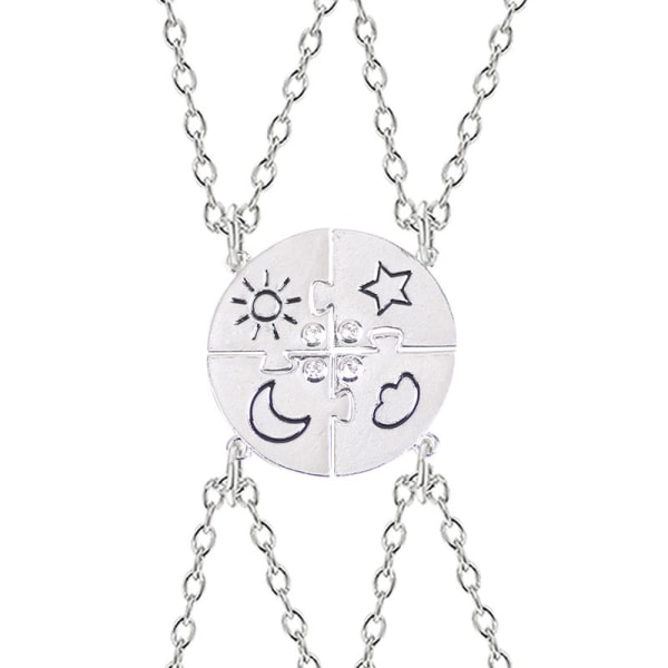4 kpl Uusi pyöreä Sun Star Moon Pendant kaulakoru muoti paras A1