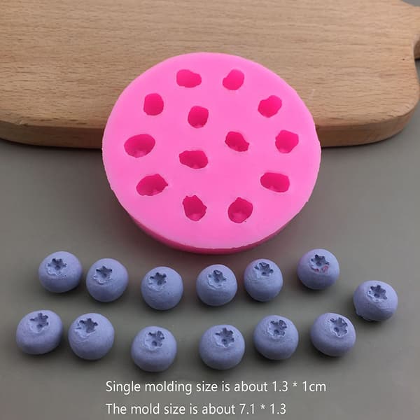 1 stk 3D blåbær bringebær silikonform DIY simulering frukt F A